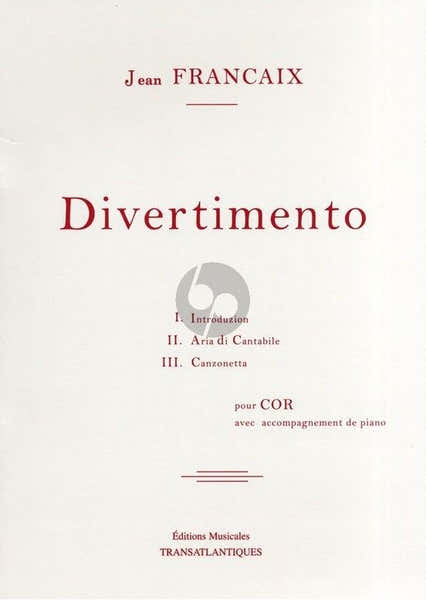 Transatlantiques Divertimento pour cor