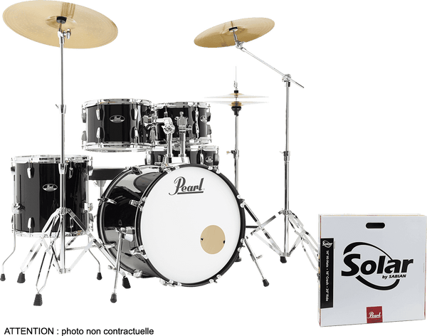 Pearl ROADSHOW FUSION 20 + B-50 JET BLACK + SOLAR CYMBALS