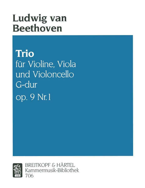 Edition Breitkopf Beethoven - Streichtrio G-Dur Op. 9/1 - Violon Alto Et Violoncelle