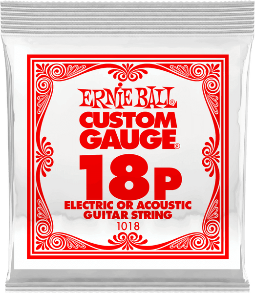 Ernie Ball .018 PLAIN STEEL ELECTRIC OR ACOUSTIC GUITAR STINGS