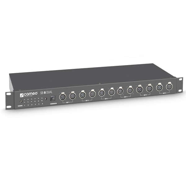 Cameo SB 6 DUAL - 6-CHANNEL DMX SPLITTER-BOOSTER (3-POINT XLR AND 5-POINT XLR)