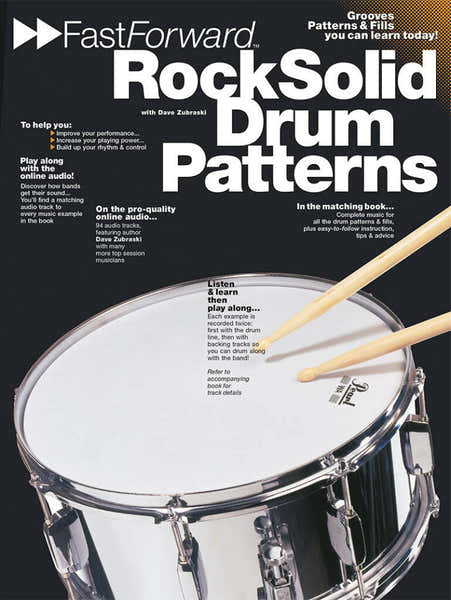 Music Sales Fast Forward Rock Solid Drum Patterns + Audio - Drums