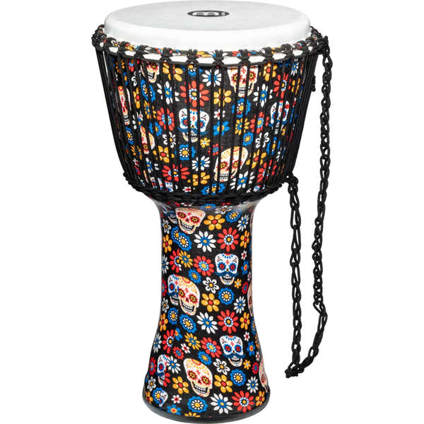Meinl PERCUSSION 12" ROPE TUNED TRAVEL SERIES DJEMBE SYNTHETIC HEAD (PATENTED) DAY OF THE DEAD