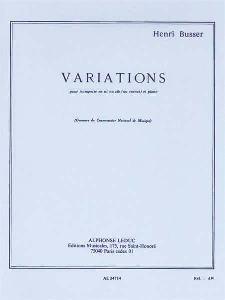Leduc Busser Henri - Variations Op.53 - Trompette & Piano