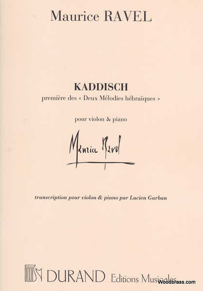 Durand RAVEL M. - KADDISCH - VIOLON ET PIANO