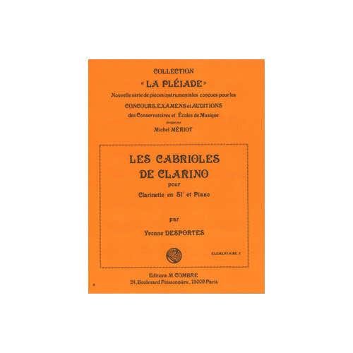 Combre Desportes - Les Cabrioles De Clarino - Clarinette et Piano
