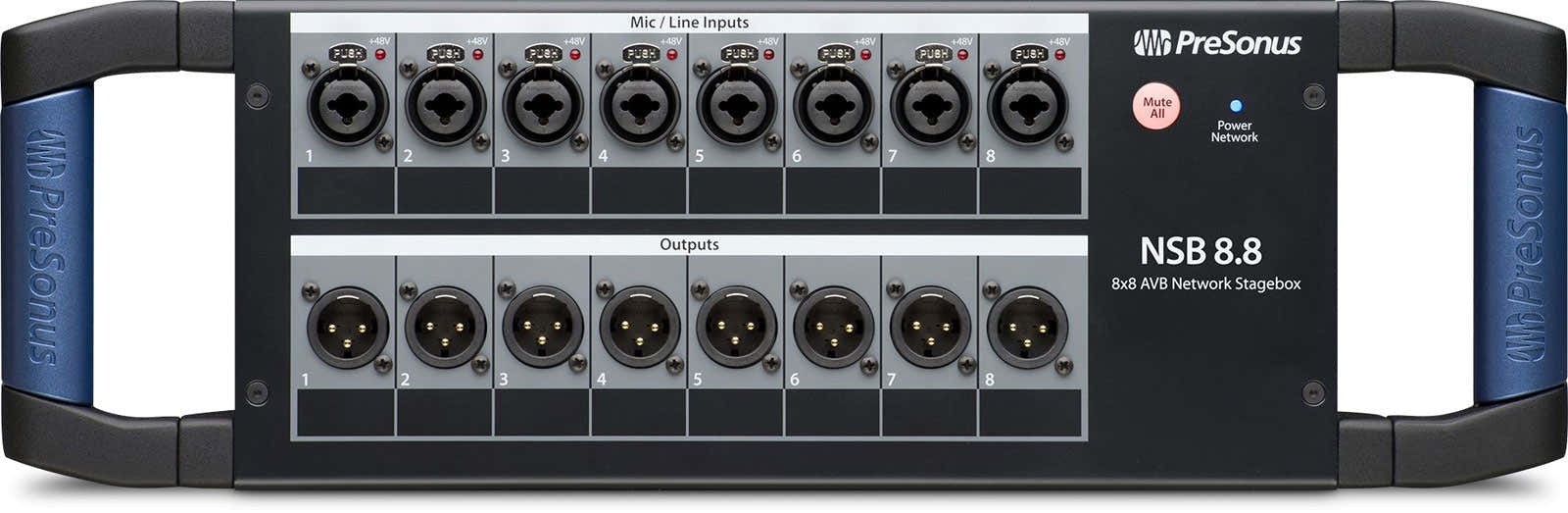 NSB 8.8 - 8X8 STAGE BOX FOR AVB NETWORK