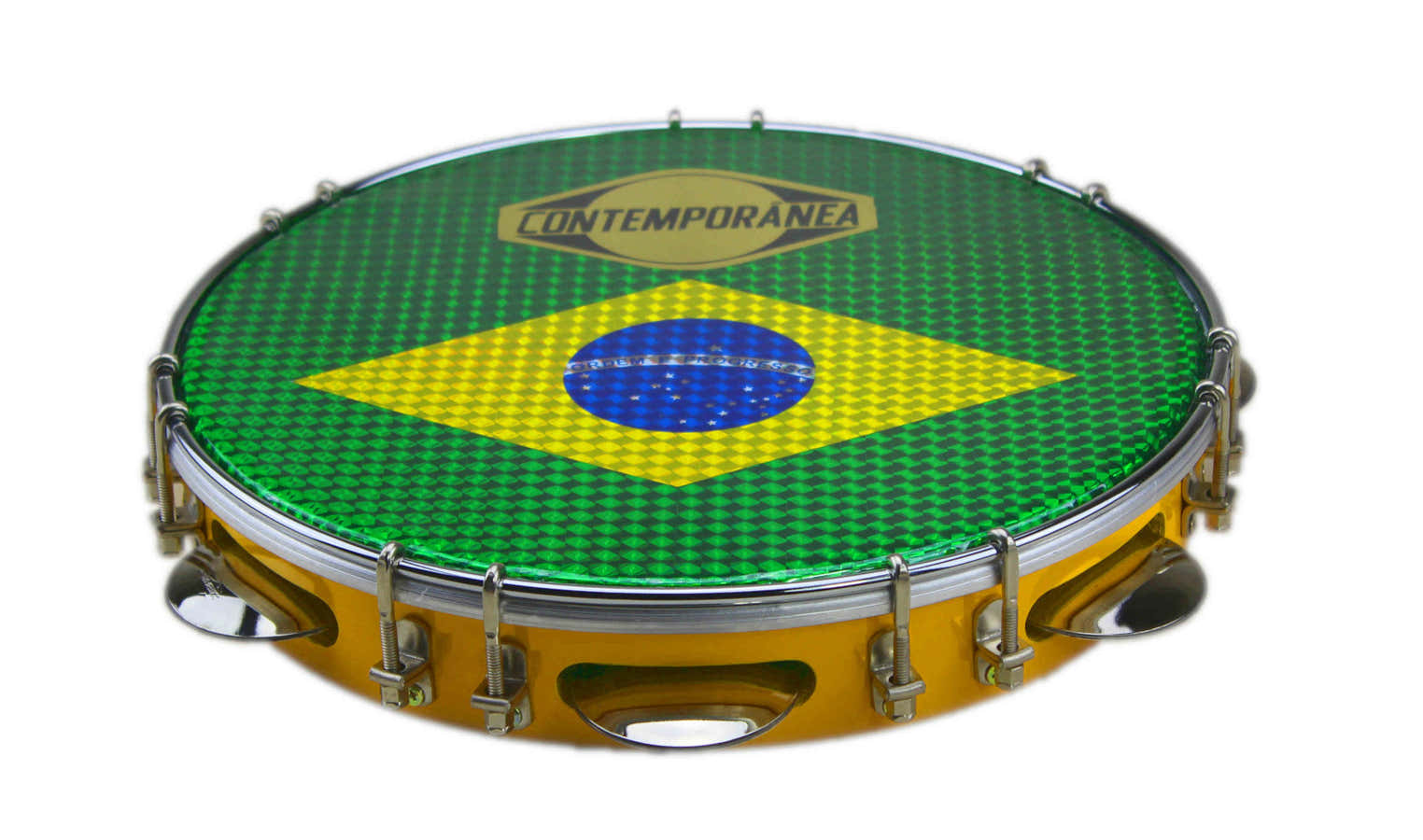 C-PL10-01y Pandeiro 10" Brazil Flag - Yellow
