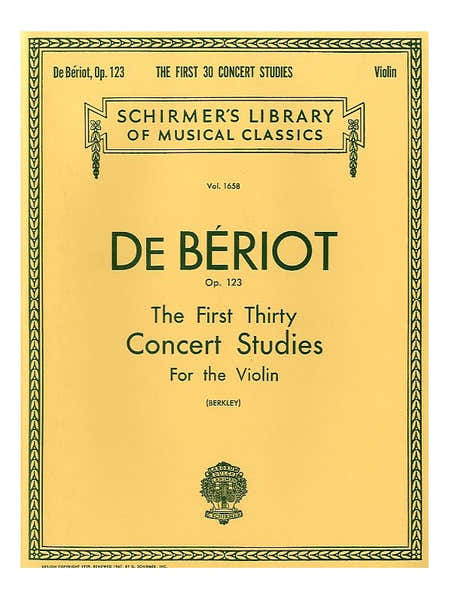 Schirmer De Beriot Ch.-a. - First Thirty Concert Studies For Solo Violin