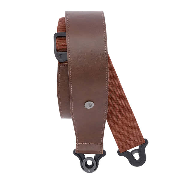 D'ADDARIO COMFORT LEATHER AUTO LOCK GUITAR STRAP BROWN