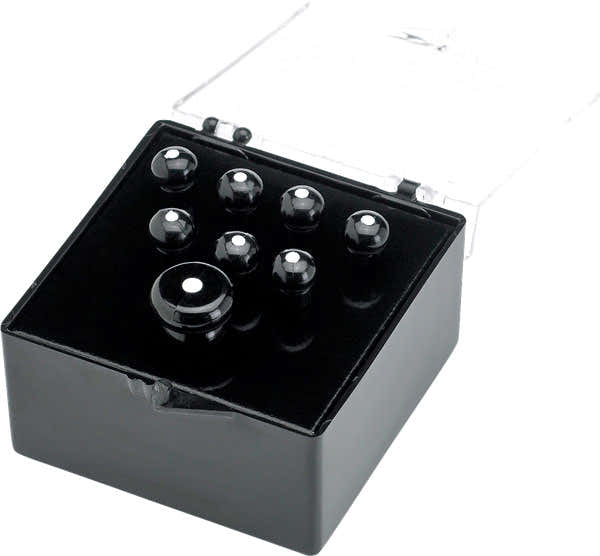 Fender Bridge Pin Set Black With White Dot (7)