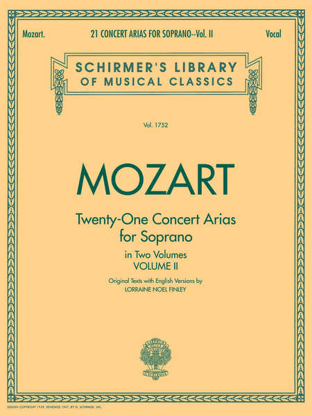 Schirmer 21 Concert Arias for Soprano - Volume II