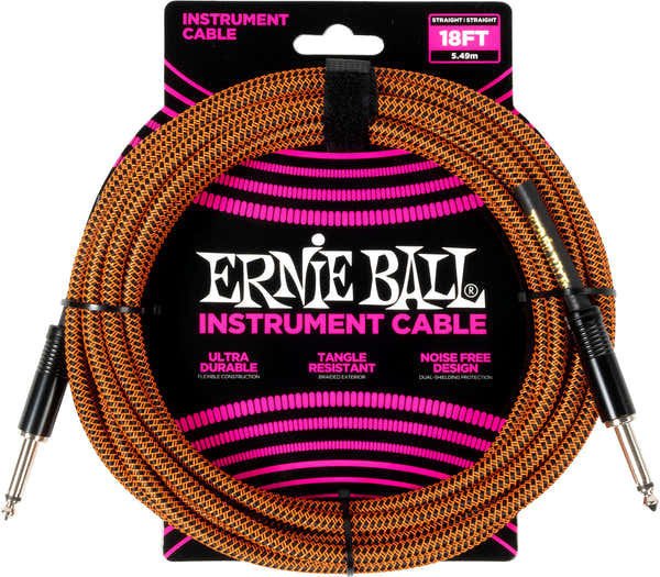 Ernie Ball Braided 5,5m Orange and Black