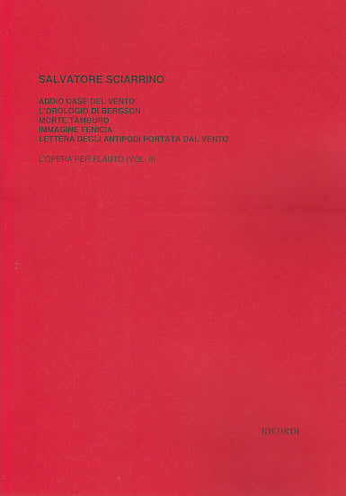 Ricordi SCIARRINO S. - L'OPERA PER FLAUTO VOL. 2 - FLUTE