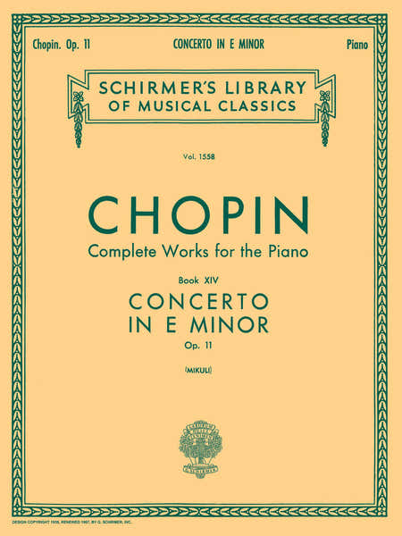 Schirmer Piano Concerto No.1 In E Minor Op.11