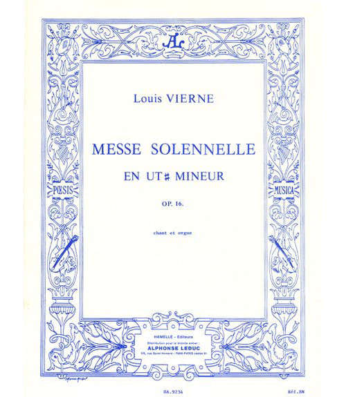 Hamelle Editeurs Vierne L. - Messe Solennelle En Ut Diese Mineur - Chant & Orgue
