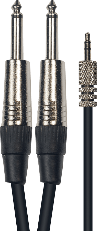 K7M 1/8 STEREO PHONE TO 2 X 1/4 PHONE 1 FT./ 3 M.