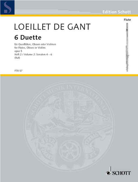 Schott Loeillet De G J.B. - Six Duets Op 5 Vol. 2 - 2 Flutes (Oboes Violins)