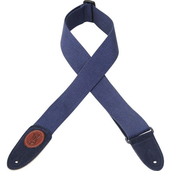 Levys 5 CM COTTON WITH NAVY LEATHER LEVY'S LOGO
