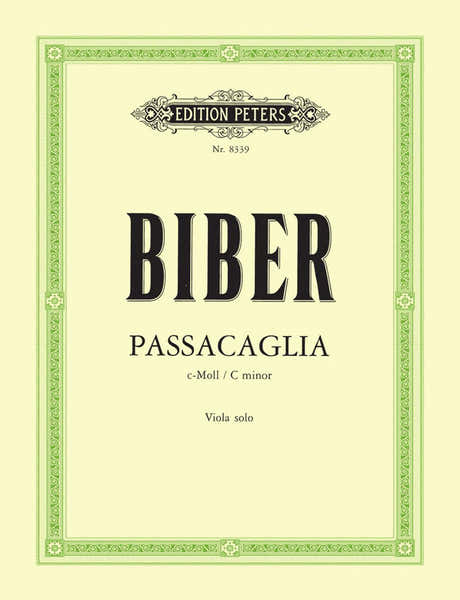Edition Peters Biber H.i.f. - Passacaglia C-moll - Viola Solo