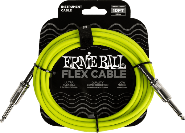 Ernie Ball INSTRUMENT CABLES FLEX JACK/JACK 3M GREEN