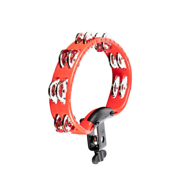 Meinl PERCUSSION HEADLINER SERIES MOUNTABLE ABS TAMBOURINE DUAL ROW RED STAINLESS STEEL JINGLES
