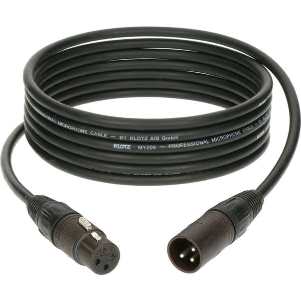 Klotz M1 MIC CABLE BLACK 3M XLR 3P. F/M NEUTRIK MP BRASS