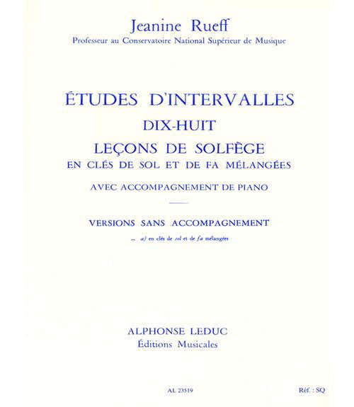 Leduc RUEFF - ETUDES D INTERVALLES. 8 LECONS DE SOLFEGE 2 CLES VERSION A SANS ACCT