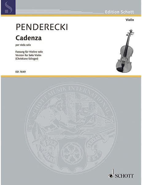 Schott Penderecki - Cadenza - Violon