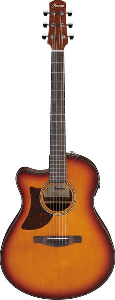 Ibanez AAM50LCE-OLB Open Pore Light Brown Sunburst Top Natural Open Pore Back And Sides
