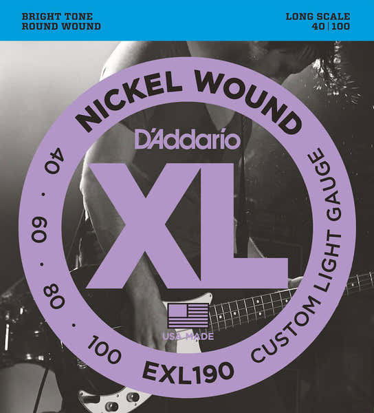 D'ADDARIO EXL190 Nickel Wound Long Scale Custom Light 40-100