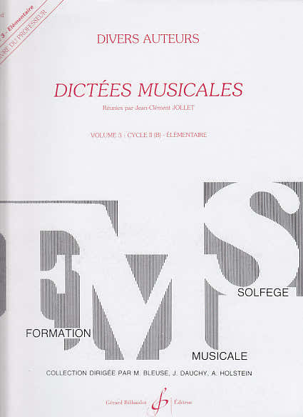 Billaudot Jollet JEAN-clement - Dictees Musicales Vol.3 - Livre Du Professeur