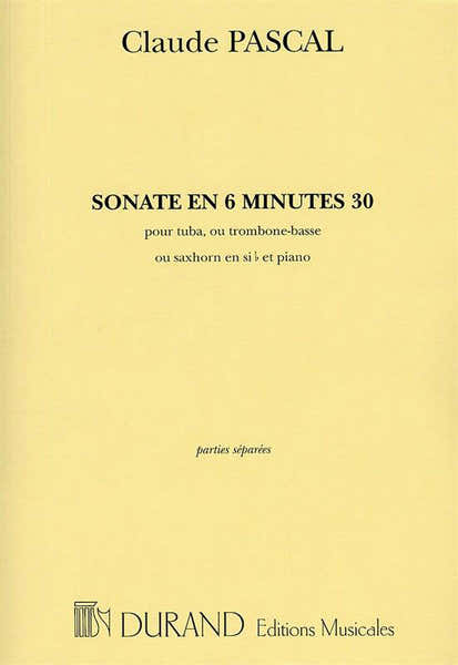 Durand PASCAL C. - SONATE EN 6 MINUTES 30 - TUBA ET PIANO