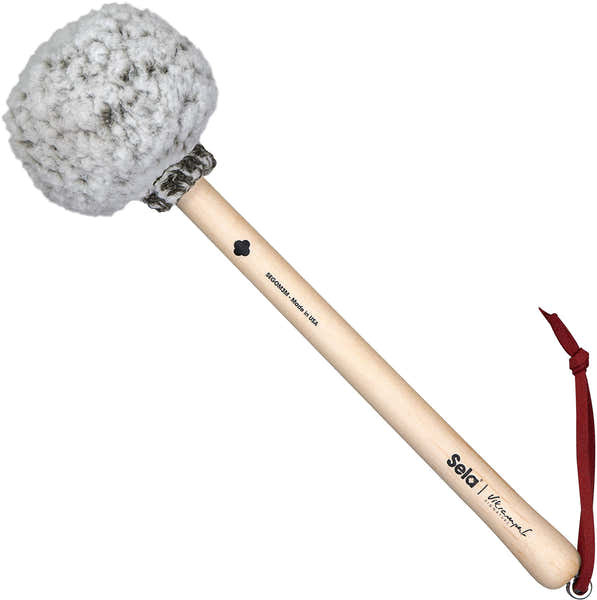 Sela Percussion Gong Mallet Vikrampal Natural Balance - Medium, Frosted Olive
