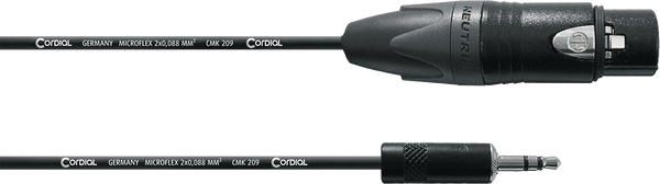 Cordial Unbalanced Audio Cable XLR Female/Minijack Stereo 1,5 M
