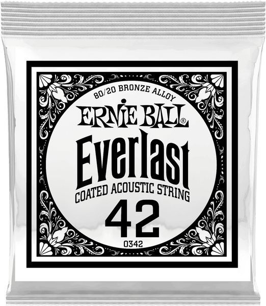 Ernie Ball .042 EVERLAST COATED 80/20 BRONZE ACOUSTIC GUITAR STRINGS