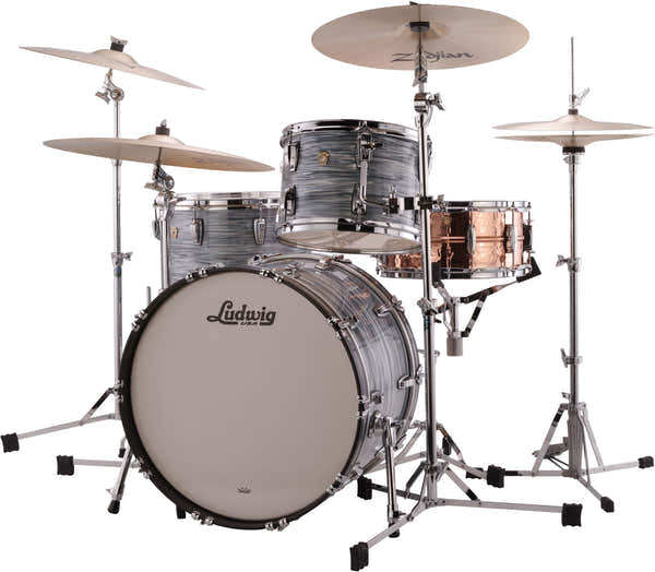 Ludwig Drums L84433Ax2Qwc - Classic Maple 24"/13"/16" - Vintage Blue Oyster