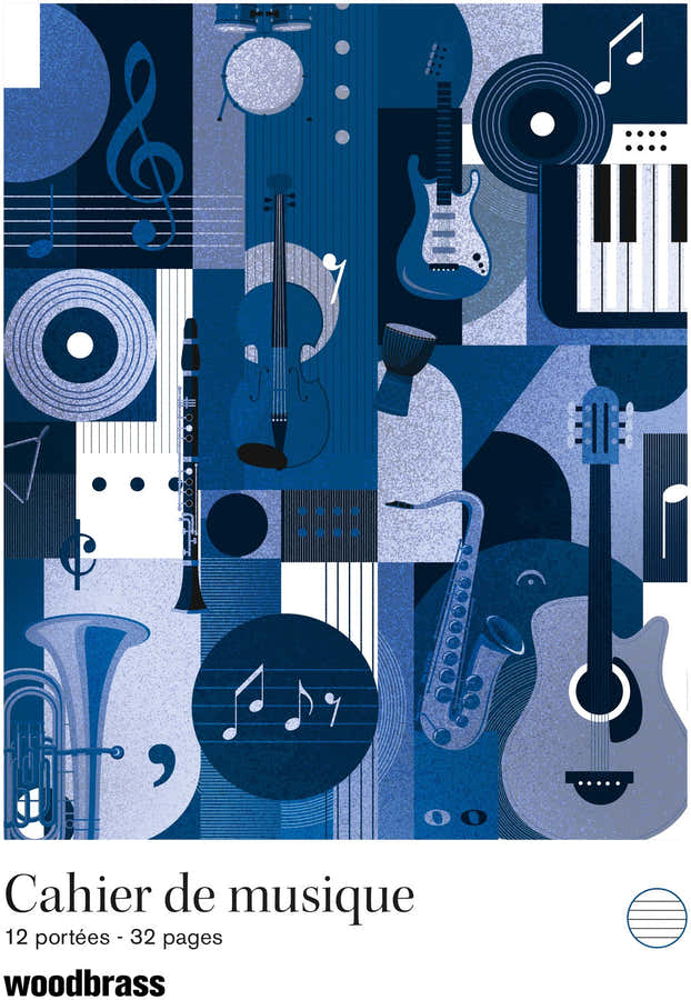 Music notebook with 12 staves - 32 pages