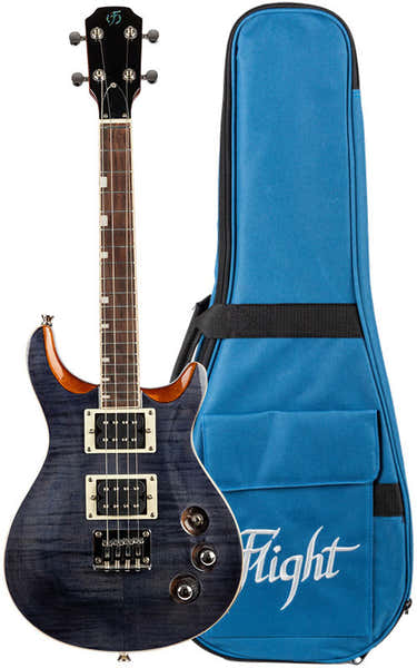 Flight Vanguard Tenor Electric Ukulele - Trans Black -
