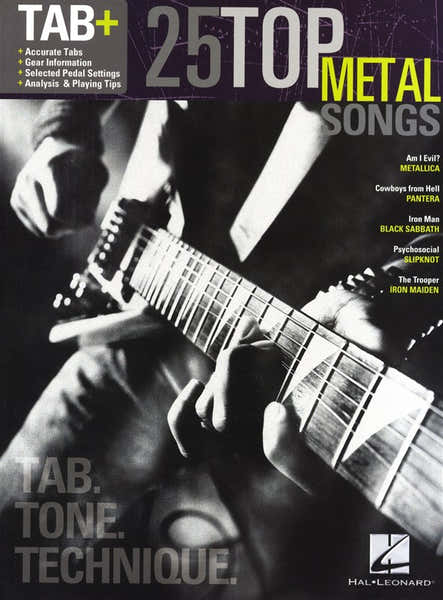 Hal Leonard 25 Top Metal Songs Tab Tone Technique Rec Vers - Guitar Tab