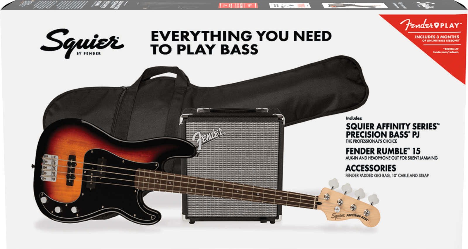 Precision Bass Affinity LRL PJ Pack 3-Color Sunburst
