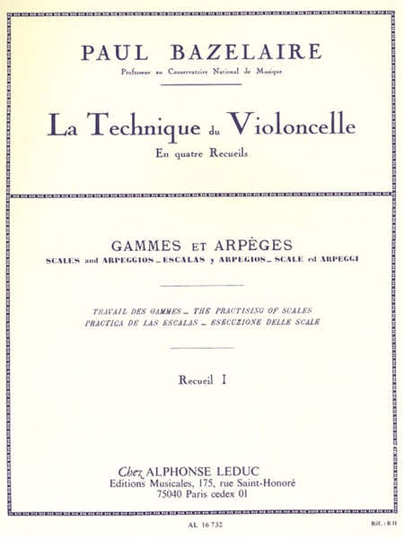Leduc Cello Method - Scales And Arpeggios Volume 1