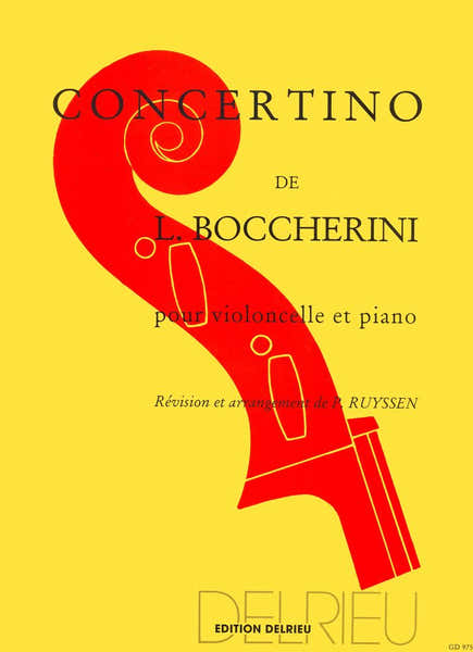 Edition Delrieu Boccherini Luigi - Concertino En Sol Maj. - Violoncelle Piano