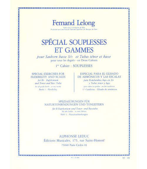 Leduc LELONG F. - SPECIAL SOUPLESSES ET GAMMES VOL.1 - TUBA