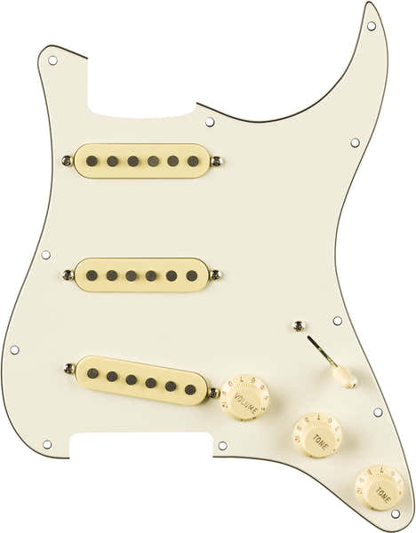 PRE-WIRED STRAT PICKGUARD ERIC JOHNSON SIGNATURE PARCHMENT 11 HOLE PG