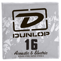 Dunlop ELECTRIC STRINGS NICKEL PLATED STEEL UNIT SOLID STEEL 016