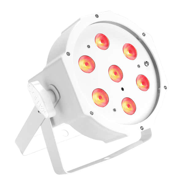 Cameo FLAT PAR TRI 3W IR WH - THREE-COLORED (RGB) LED FLAT PARLIGHT - 7 X 3 W HIGH POWER - WHITE BOX