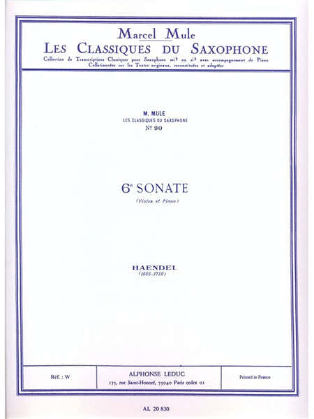 Leduc Sonata No. 6 (Saxophone/Piano)
