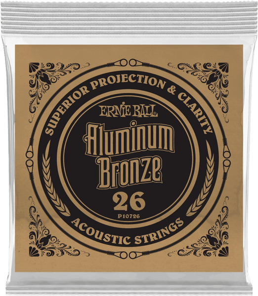 Ernie Ball .026 ALUMINUM BRONZE WOUND ACOUSTIC GUITAR STRINGS
