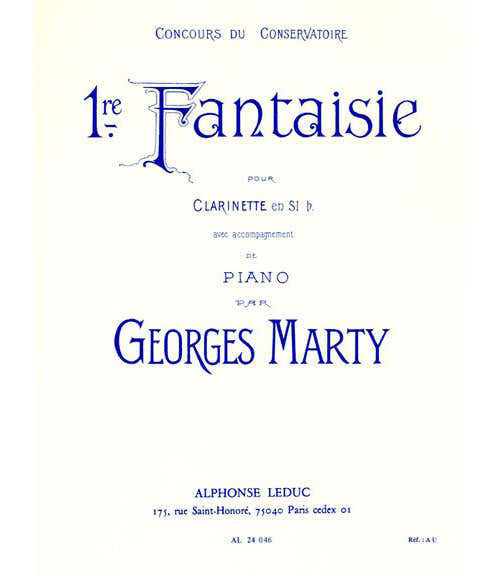 Leduc MARTY - FANTAISIE N01 - CLARINETTE ET PIANO